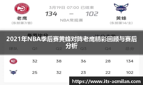2021年NBA季后赛黄蜂对阵老鹰精彩回顾与赛后分析